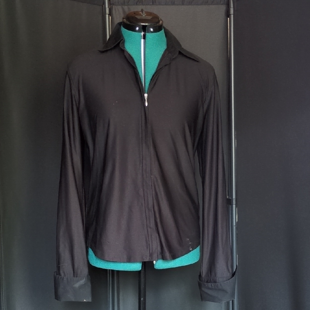 CAbi Charcoal Button-Up Blouse